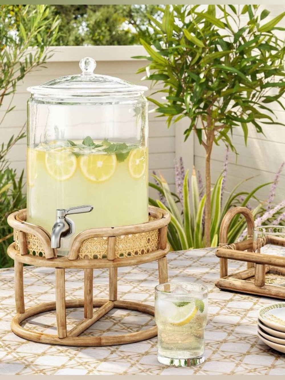Threshold Bamboo/Rattan Drink Dispenser Holder